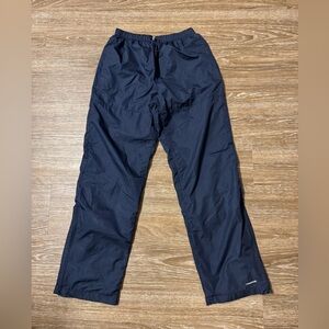 Men's Vintage Reebok Blue Lined Track Pants with Logo and Drawstring Waist Sz S‎